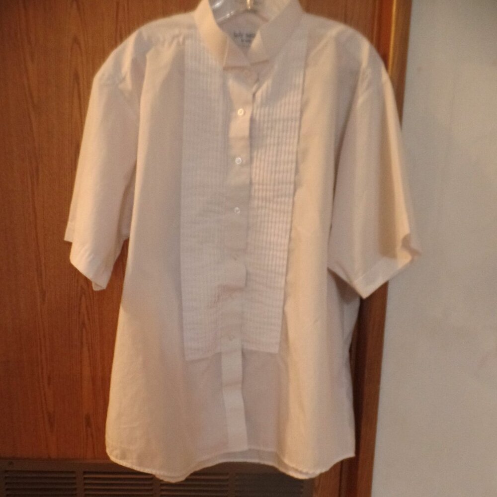Lady Martino by Henry Segal Women's White Tuxedo Shirt w/Wingtip Collar, Sz. 24